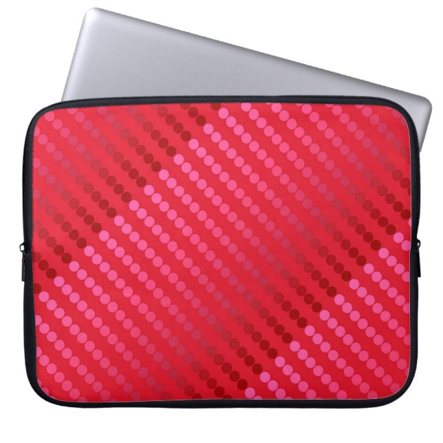 Protection Pour Ordinateur Portable Points satinés - nuances de rouge profond (Devant)
