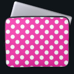 Protection Pour Ordinateur Portable Pois blancs sur fuchsia<br><div class="desc">Pois blancs sur fuchsia</div>