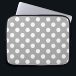 Protection Pour Ordinateur Portable Pois blancs sur gris<br><div class="desc">Pois blancs sur gris</div>