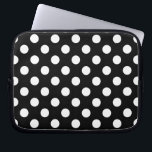Protection Pour Ordinateur Portable Pois blancs sur noir<br><div class="desc">Pois blancs sur noir</div>