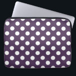 Protection Pour Ordinateur Portable Pois blancs sur prune violette<br><div class="desc">Pois blancs sur prune violette</div>