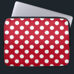 Protection Pour Ordinateur Portable Pois blancs sur rouge<br><div class="desc">Pois blancs sur rouge</div>