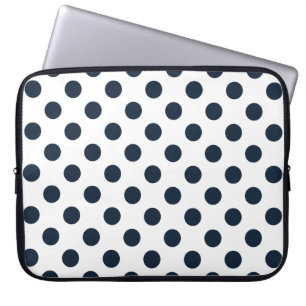 Protection Pour Ordinateur Portable Pois bleu marine foncé