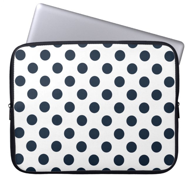 Protection Pour Ordinateur Portable Pois bleu marine foncé (Devant)