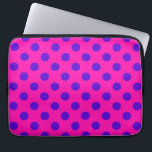 Protection Pour Ordinateur Portable Pois bleus sur fuchsia<br><div class="desc">Pois bleus sur fuchsia</div>