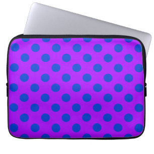 Protection Pour Ordinateur Portable Pois bleus sur violet