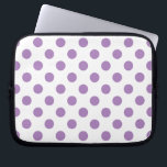 Protection Pour Ordinateur Portable Pois de lavande sur blanc<br><div class="desc">Lavande et pois blancs</div>