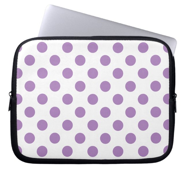 Protection Pour Ordinateur Portable Pois de lavande sur blanc (Devant)