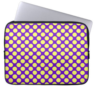 Protection Pour Ordinateur Portable Pois jaunes avec Arrière - plan pourpre STaylor