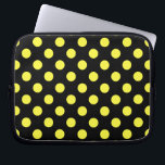 Protection Pour Ordinateur Portable Pois jaunes sur fond noir<br><div class="desc">Pois jaunes sur fond noir</div>