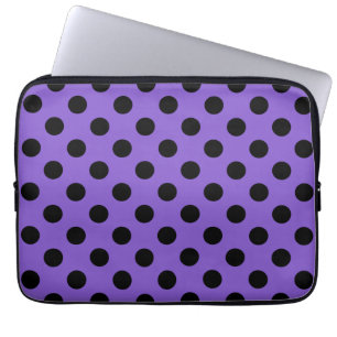 Protection Pour Ordinateur Portable Pois noirs sur lavande