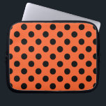 Protection Pour Ordinateur Portable Pois noirs sur orange<br><div class="desc">Pois noirs sur orange</div>
