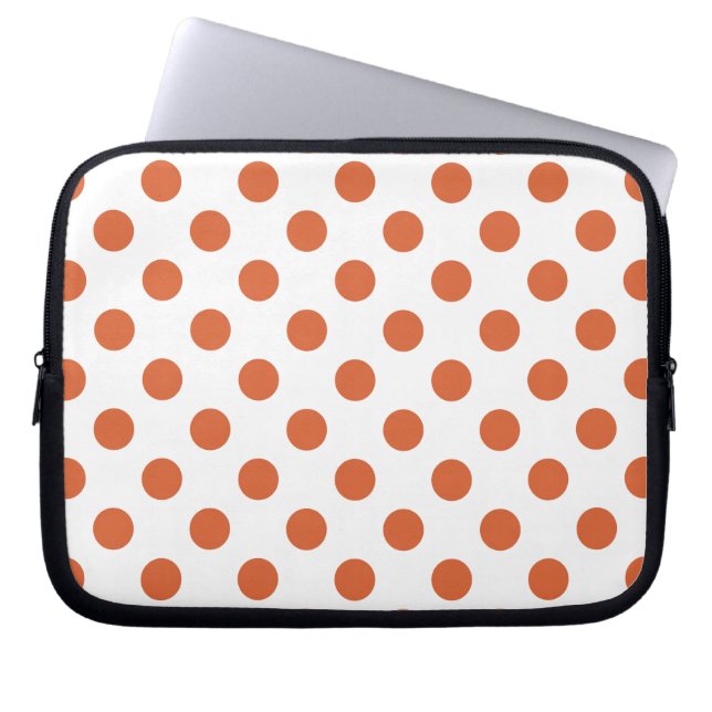 Protection Pour Ordinateur Portable Pois orange brûlés (Devant)