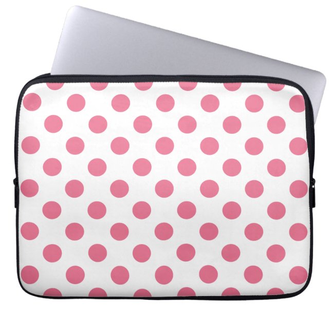 Protection Pour Ordinateur Portable Pois rose et blanc (Devant)