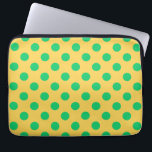Protection Pour Ordinateur Portable Pois verts sur jaune<br><div class="desc">Pois verts sur jaune</div>