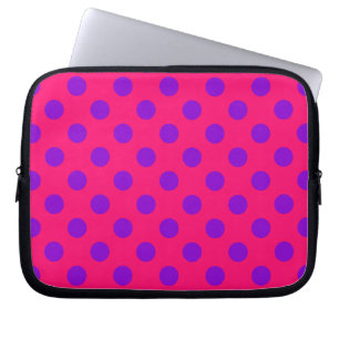 Protection Pour Ordinateur Portable Pois violets sur cerise