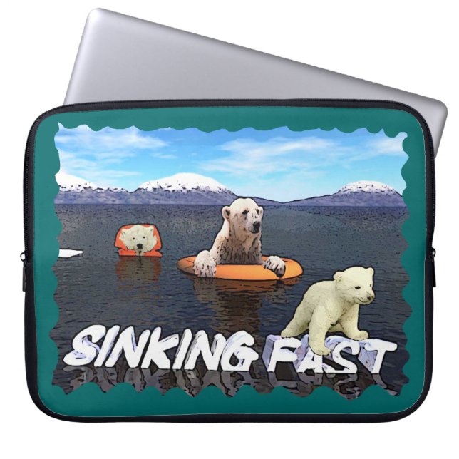 Protection Pour Ordinateur Portable Polar Bears - Sinking Fast (Devant)