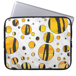 Protection Pour Ordinateur Portable Polka Dot Tiger noir et orange