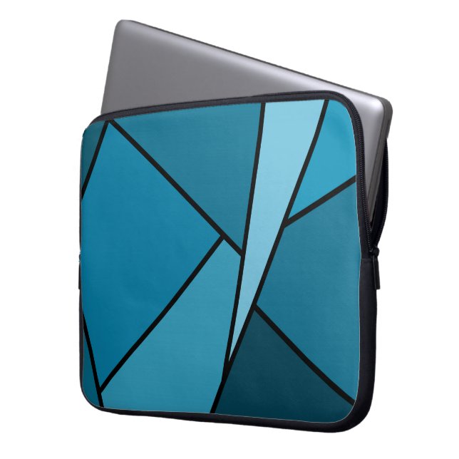Protection Pour Ordinateur Portable Polygones Turquoises Abstraits (devant gauche)