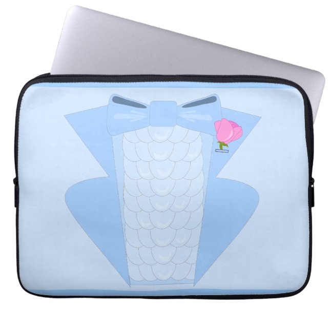 Protection Pour Ordinateur Portable Poudre et Tuxedo Ruffled (Devant)
