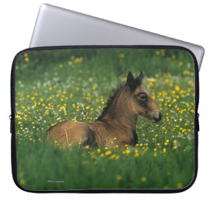 Protection Pour Ordinateur Portable Poulain fixant en fleurs