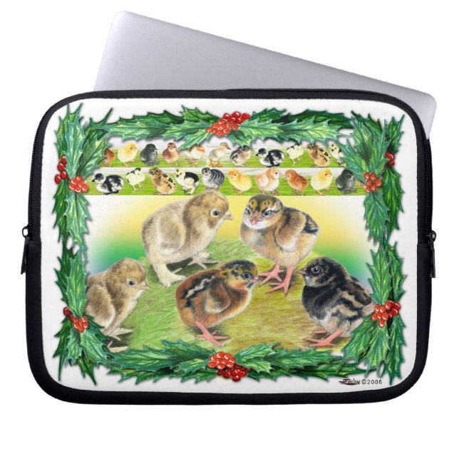 Protection Pour Ordinateur Portable Poussins de Noël (Devant)