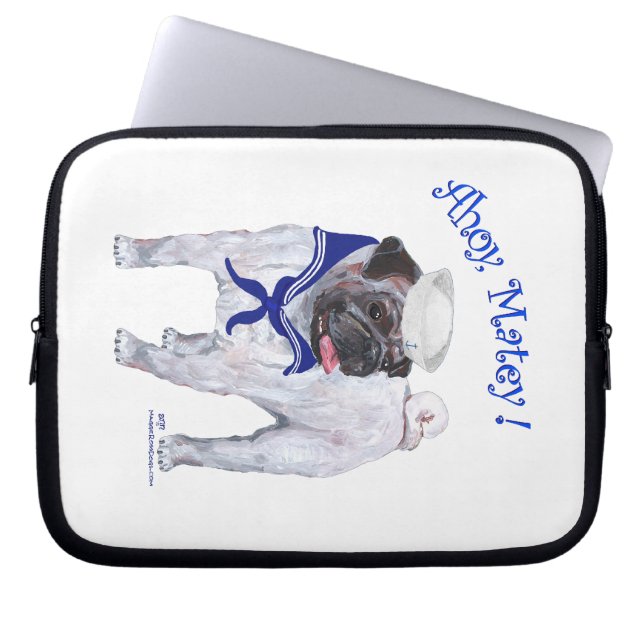 Protection Pour Ordinateur Portable Pug Marin (Devant)