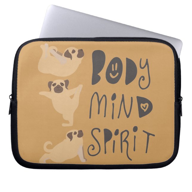 Protection Pour Ordinateur Portable Pugs de yoga (Devant)