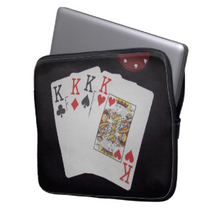 Protection Pour Ordinateur Portable Quad Kings Et Poker Chip,