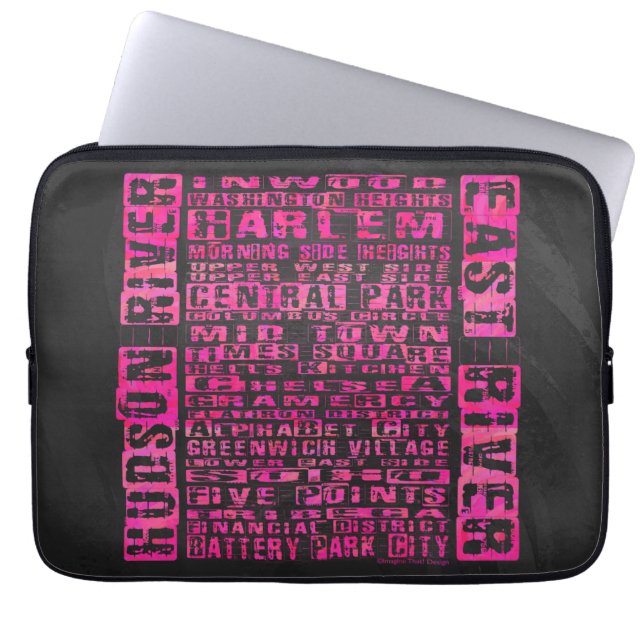 Protection Pour Ordinateur Portable Quartiers NYC Hot Rose (Devant)