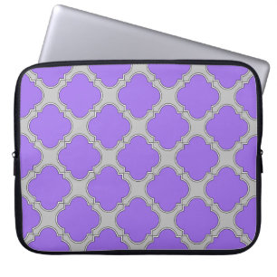 Protection Pour Ordinateur Portable Quatrefoil violet et gris