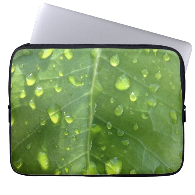 Protection Pour Ordinateur Portable Raindrops sur une feuille (Devant)