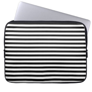 Protection Pour Ordinateur Portable Rayures noires et blanches classiques