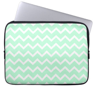 Protection Pour Ordinateur Portable Rayures vertes en bon état de Chevron de zigzag