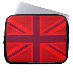 Protection Pour Ordinateur Portable Red Color Background British Union Jack