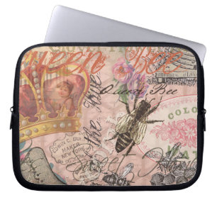 Protection Pour Ordinateur Portable Reine Abeille Vintage Beau Collage