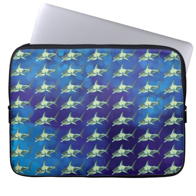 Protection Pour Ordinateur Portable requins, bleu motif (Devant)