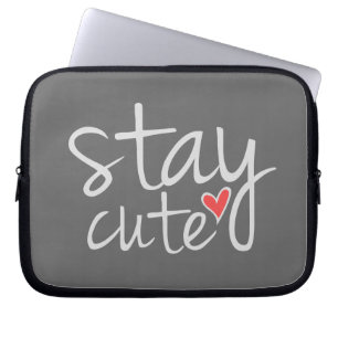 Protection Pour Ordinateur Portable Restez mignon Manche Ordinateur Portable, gris