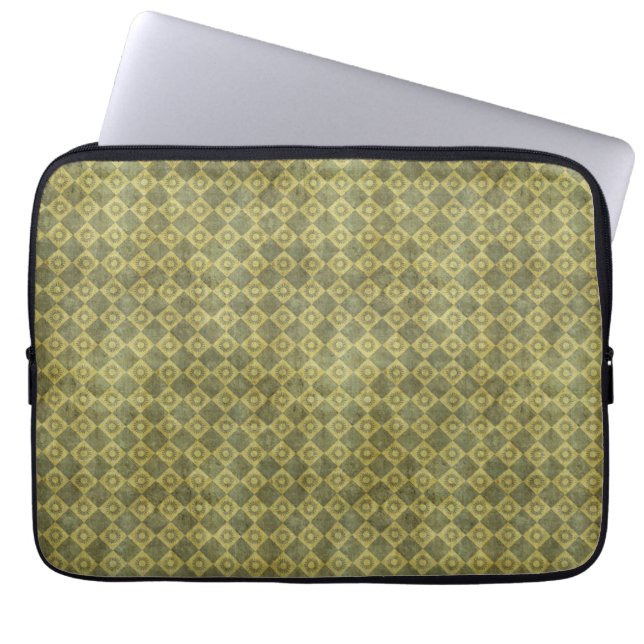 Protection Pour Ordinateur Portable Rétro motif vert grunge de diamant (Devant)