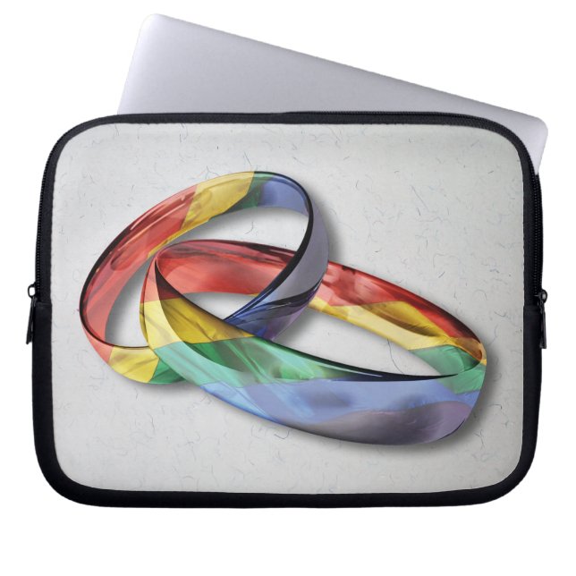 Protection Pour Ordinateur Portable Rings de Rainbow Wedding pour l'Equality (Devant)