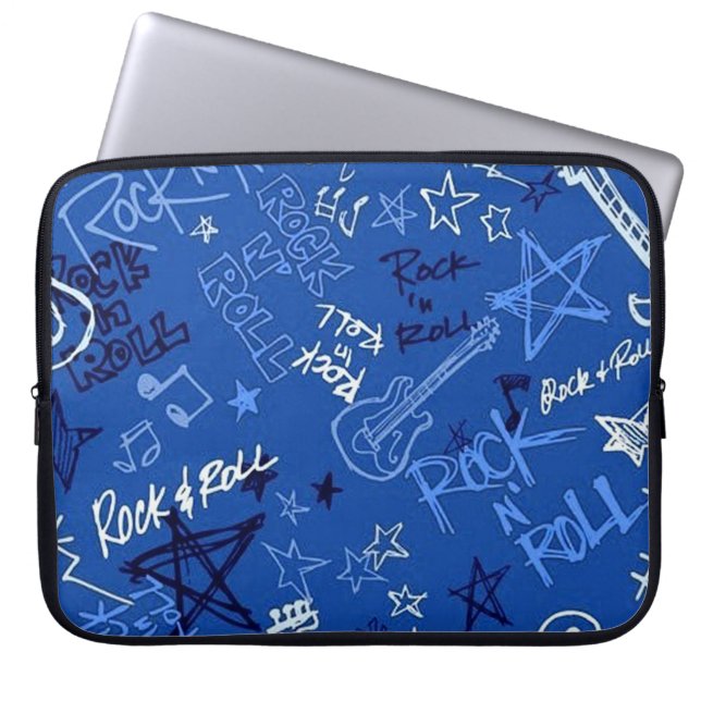 Protection Pour Ordinateur Portable Rock & Roll Rock Star Blue Portable Sleeve (Devant)