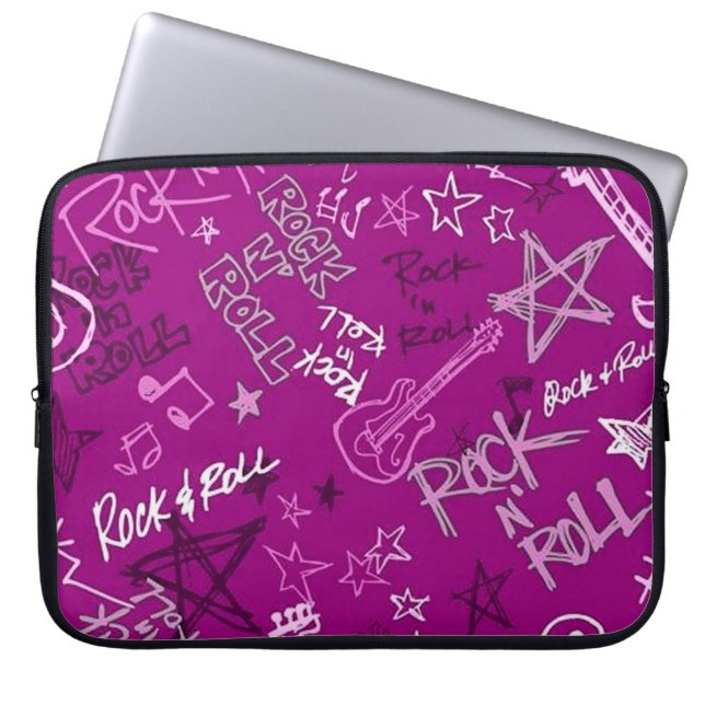 Protection Pour Ordinateur Portable Rock & Roll Rock Star Pink Portable Sleeve (Devant)