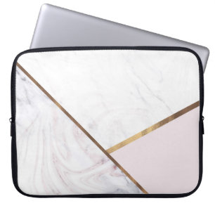 Protection Pour Ordinateur Portable Rose Gold Marble Tourbillon & Blush Rose Bronze Gl