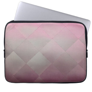 Protection Pour Ordinateur Portable Rose métallique À damiers moderne brillant