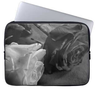 Protection Pour Ordinateur Portable Rose noir et blanc, photo de B&W