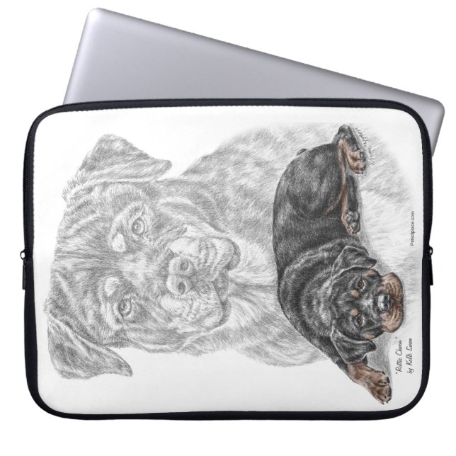 Protection Pour Ordinateur Portable Rottweiler Chien Art (Devant)