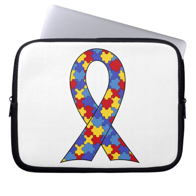 Protection Pour Ordinateur Portable Ruban de sensibilisation sur l'autisme (Devant)