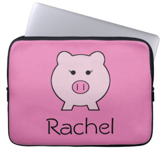 Protection Pour Ordinateur Portable Sadie le cochon rose ~ Cute Girly Kawaii