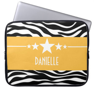 Protection Pour Ordinateur Portable Sassy Jaune Star Zebra