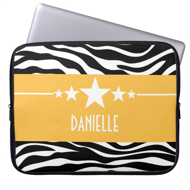 Protection Pour Ordinateur Portable Sassy Jaune Star Zebra (Devant)